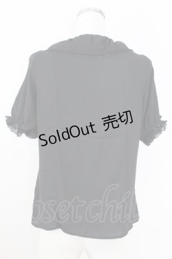 画像2: axes femme kawaii / ギャザー丸襟半袖ブラウス  黒 T-25-09-21-024-AX-BL-SA-ZI