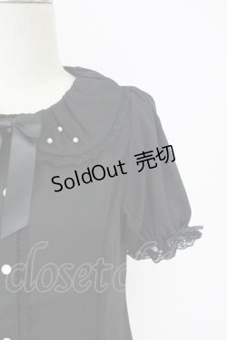 画像3: axes femme kawaii / ギャザー丸襟半袖ブラウス  黒 T-25-09-21-024-AX-BL-SA-ZI