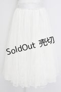 axes femme POETIQUE / レース×チュールロングスカート  アイボリー T-25-09-21-028-AX-SK-SA-ZI