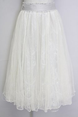 画像1: axes femme POETIQUE / レース×チュールロングスカート  アイボリー T-25-09-21-028-AX-SK-SA-ZT