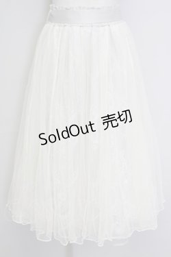 画像1: axes femme POETIQUE / レース×チュールロングスカート  アイボリー T-25-09-21-028-AX-SK-SA-ZI