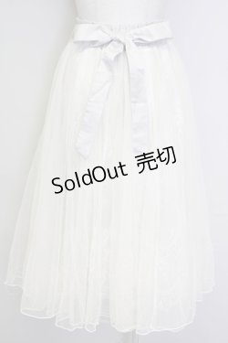 画像2: axes femme POETIQUE / レース×チュールロングスカート  アイボリー T-25-09-21-028-AX-SK-SA-ZI