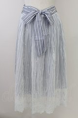 axes femme / ストライプＸレーススカート M ブルー T-25-09-21-029-AX-SK-SA-ZI