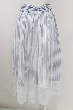 画像2: axes femme / ストライプＸレーススカート M ブルー T-25-09-21-029-AX-SK-SA-ZT
