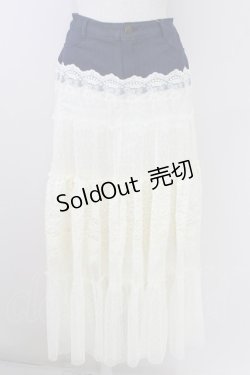 画像1: axes femme / リメイク風ロングスカート M ウォッシュ T-25-09-21-030-AX-SK-SA-ZI