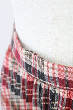 画像4: axes femme POETIQUE / チェック切替プリーツスカート  赤Ｘブラウン T-25-09-21-031-AX-SK-SA-ZT
