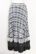 axes femme POETIQUE / チェック切替プリーツスカート  黒チェック T-25-09-21-032-AX-SK-SA-ZI
