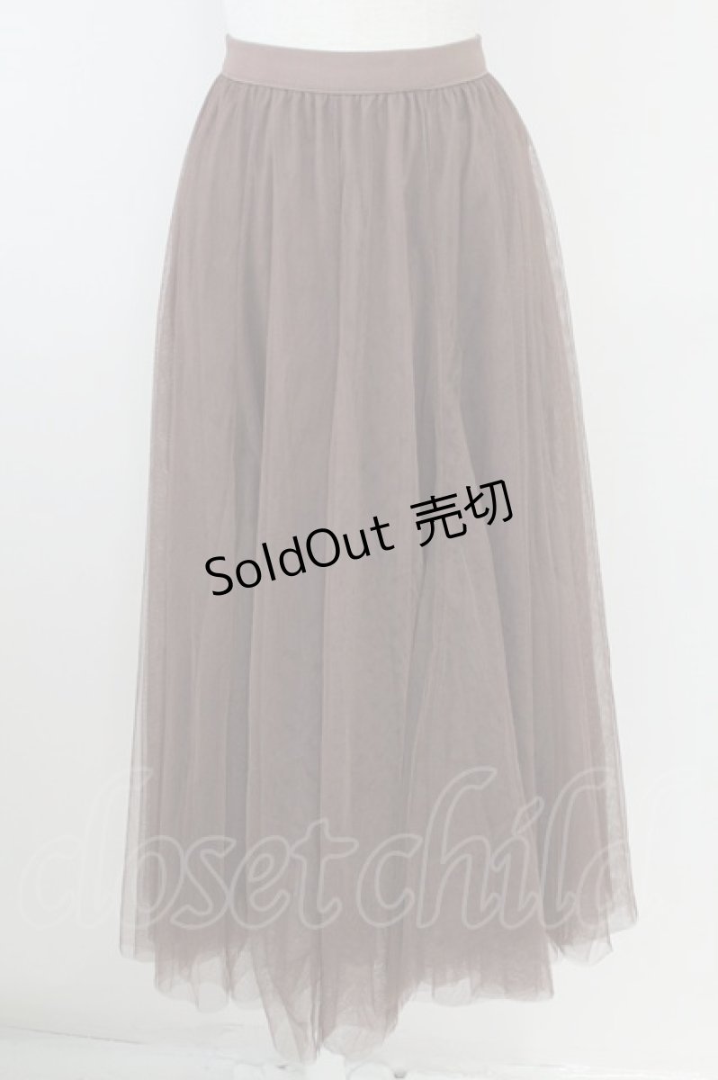 画像1: 【SALE】axes femme / ロングチュールスカート M ブラウン T-25-09-21-034-AX-SK-SA-ZT423 (1)