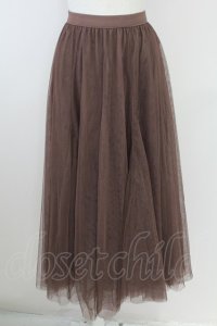 axes femme / ロングチュールスカート M ブラウン T-25-09-21-034-AX-SK-SA-ZT423