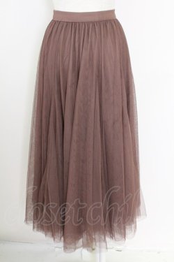 画像2: axes femme / ロングチュールスカート M ブラウン T-25-09-21-034-AX-SK-SA-ZT