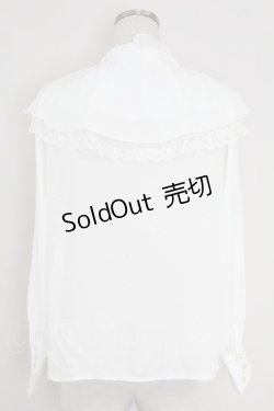 画像2: axes femme POETIQUE / ケープデザインフリルブラウス  白 T-25-09-21-001-AX-BL-SA-ZI