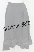 axes femme / 釦付ラッフルスカート  黒 T-25-09-21-035-AX-SK-SA-ZI