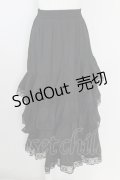 axes femme / たっぷりフリルスカート  黒 T-25-09-21-036-AX-SK-SA-ZI