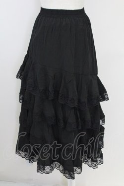 画像2: axes femme / たっぷりフリルスカート  黒 T-25-09-21-036-AX-SK-SA-ZT