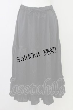 画像1: axes femme kawaii / ミディフリルペチスカート  黒 T-25-09-21-038-AX-SK-SA-ZI
