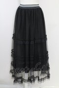 axes femme POETIQUE / ラインレースチュールスカート  黒 T-25-09-21-039-AX-SK-SA-ZI