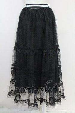 画像2: axes femme POETIQUE / ラインレースチュールスカート  黒 T-25-09-21-039-AX-SK-SA-ZT