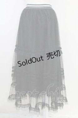 画像2: axes femme POETIQUE / ラインレースチュールスカート  黒 T-25-09-21-039-AX-SK-SA-ZI