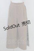 axes femme / チェック切替ワイドパンツ M キャメル T-25-09-21-043-AX-PA-SA-ZI