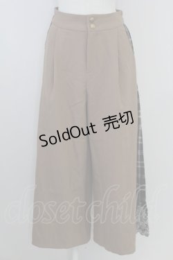 画像1: axes femme / チェック切替ワイドパンツ M キャメル T-25-09-21-043-AX-PA-SA-ZI