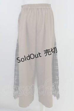 画像2: axes femme / チェック切替ワイドパンツ M キャメル T-25-09-21-043-AX-PA-SA-ZI