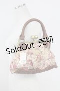 axes femme / ロゴ入り花柄ビニールBAG  ピンクＸブラウン T-25-09-21-047-AX-BG-SA-ZI