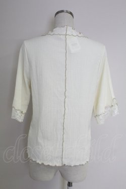 画像2: axes femme / 配色メロー袖レースプルオーバー  アイボリー T-25-09-21-005-AX-TO-SA-ZT