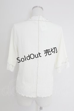 画像2: axes femme / 配色メロー袖レースプルオーバー  アイボリー T-25-09-21-005-AX-TO-SA-ZI