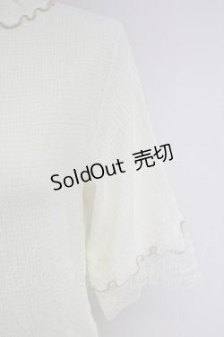 画像3: axes femme / 配色メロー袖レースプルオーバー  アイボリー T-25-09-21-005-AX-TO-SA-ZI