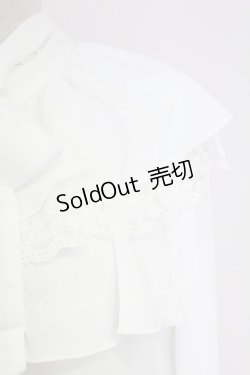 画像3: axes femme POETIQUE / ケープデザインフリルブラウス  白 T-25-09-21-001-AX-BL-SA-ZI