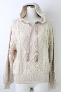 axes femme / ケーブル編みニットパーカー M ベージュ T-25-09-21-008-AX-TO-SA-ZI