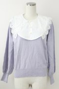 axes femme POETIQUE / レース襟付ニット Ｍ ラベンダー T-25-09-21-010-AX-TO-SA-ZI
