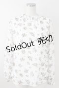 axes femme / ドビー花柄ハイネックブラウス  白 T-25-09-21-011-AX-BL-SA-ZI