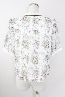 画像2: axes femme / ブーケ線画柄ドットドビーブラウス  白 T-25-09-21-012-AX-BL-SA-ZT