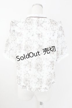 画像2: axes femme / ブーケ線画柄ドットドビーブラウス  白 T-25-09-21-012-AX-BL-SA-ZI