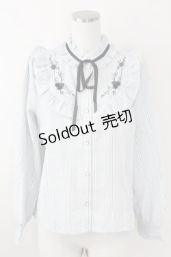 画像1: axes femme / サテンローズプチハイブラウス M グレー T-25-09-21-013-AX-BL-SA-ZI