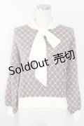 axes femme POETIQUE / ハートモノグラムニットプルオーバー M ブラウン T-25-09-21-014-AX-TO-SA-ZI