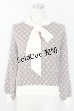 画像1: axes femme POETIQUE / ハートモノグラムニットプルオーバー M ブラウン T-25-09-21-014-AX-TO-SA-ZI