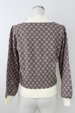 画像2: axes femme POETIQUE / ハートモノグラムニットプルオーバー M ブラウン T-25-09-21-014-AX-TO-SA-ZT