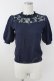 画像1: axes femme / レース刺繍ニットPO M 紺 T-25-09-21-016-AX-TO-SA-ZT (1)