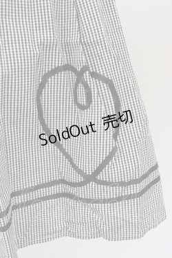 画像3: 【SALE】Ank Rouge / テープハートギンガムチェックスカート  黒Ｘ白チェック T-25-09-24-021-CA-SK-SA-ZT427