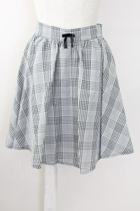 Ank Rouge / グレンチェックスカート  黒Ｘ白チェック T-25-09-24-022-CA-SK-SA-ZT427