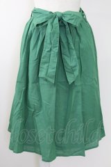F&A / リネン風ウエストリボンタックスカート  グリーン T-25-09-24-023-LO-SK-SA-ZT427
