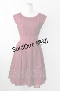 axes femme / レース切り替えドレス  ボルドー T-25-09-24-004-AX-OP-SA-ZT423