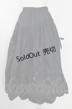 画像2: Candy Stripper / MY RIBBON BALLOON SKIRT  黒 T-25-09-24-029-PU-SK-SA-ZT