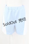 FLC / ジャージショートパンツ M サックスＸ白 T-25-09-24-030-LO-PA-SA-ZT405