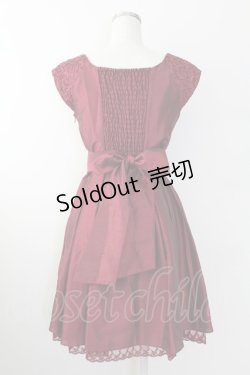 画像2: axes femme / レース切り替えドレス  ボルドー T-25-09-24-004-AX-OP-SA-ZT423