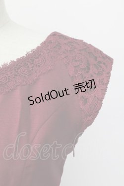 画像3: axes femme / レース切り替えドレス  ボルドー T-25-09-24-004-AX-OP-SA-ZT423