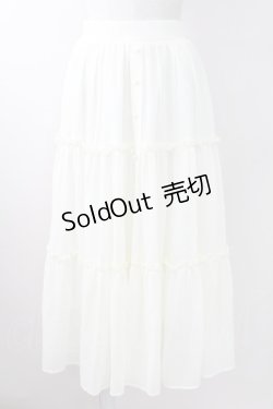 画像1: Ank Rouge / ティアードシフォンマキシスカート  アイボリー T-25-09-24-013-CA-SK-SA-ZT