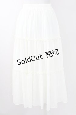 画像2: Ank Rouge / ティアードシフォンマキシスカート  アイボリー T-25-09-24-013-CA-SK-SA-ZT